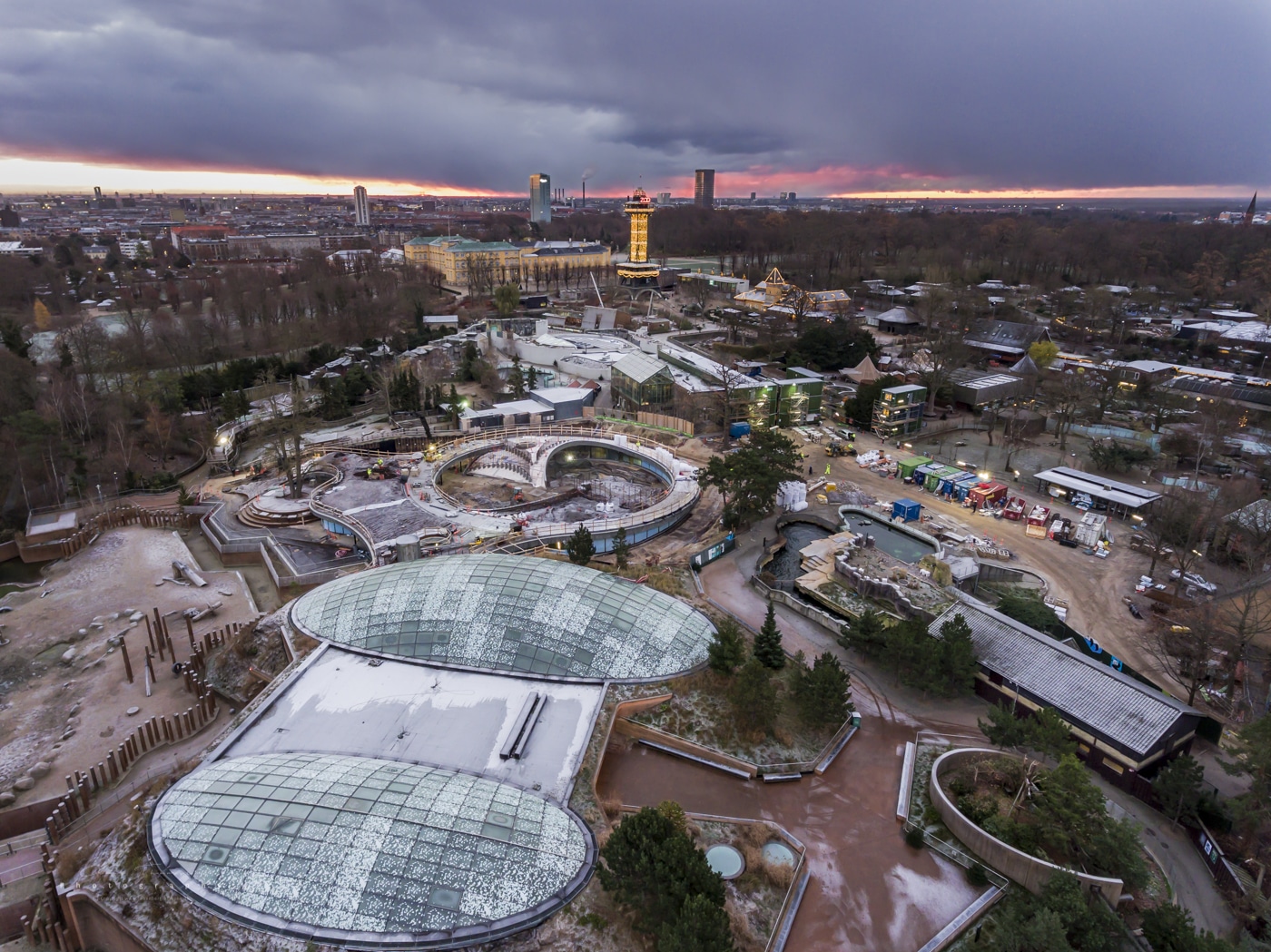 Drone photography from Copenhagen ZOO. Photo: Claus Falkenberg Thomsen