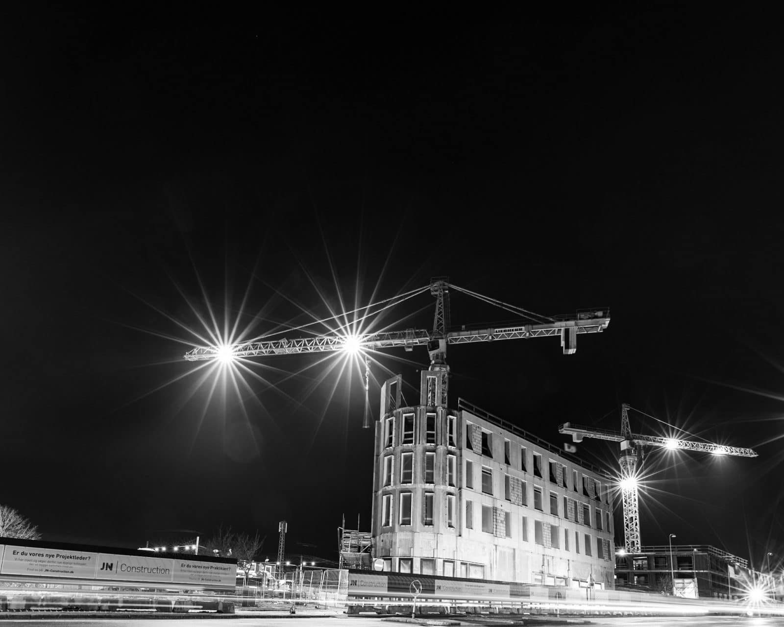 Construction site at Carlsbergvej in HIllerød, Denmark by JN Construction.