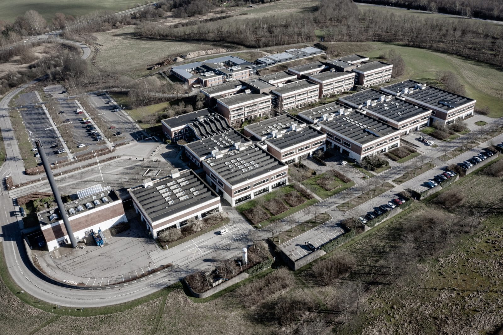 Drone photography of North Zealand Hospital - Frederikssund.